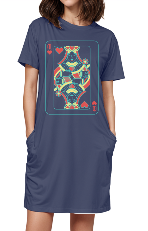 queen of hearts t shirt dress AKIRA Queen Of Hearts Sequin T-Shirt Dress