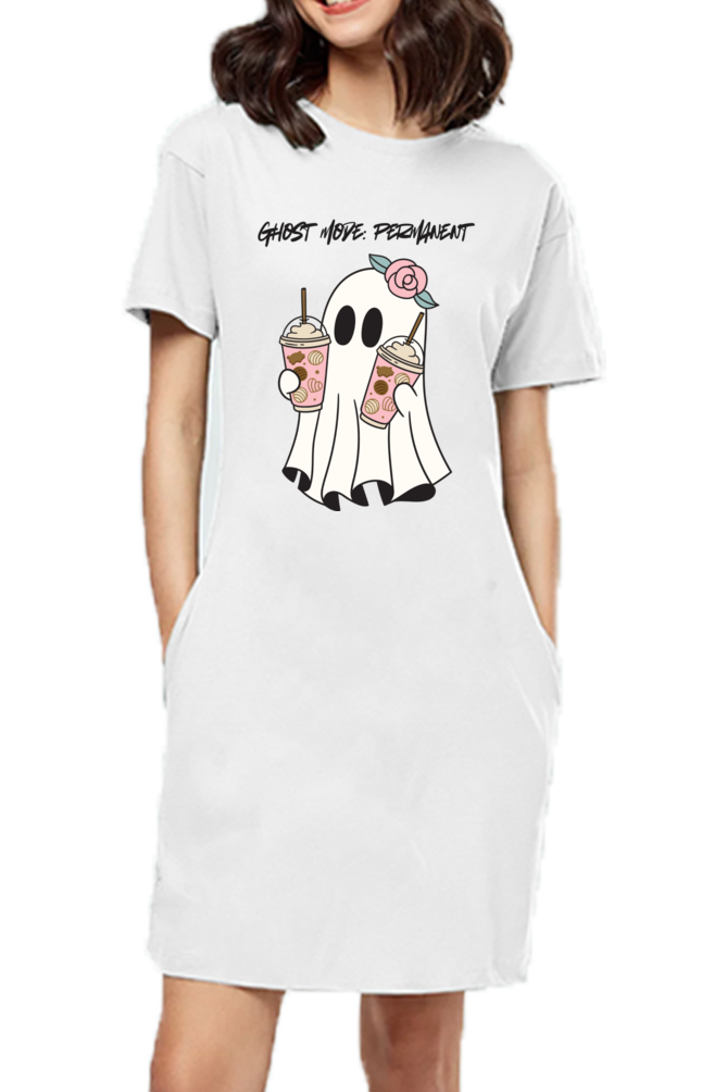 ghost t shirt dress Halloween ghost t shirt dress sz s 4/6 womens, Black And Purple Here For Boos