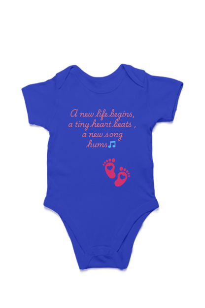 Celebrate new beginnings with the "A New Life Begins" Baby Onesie 🌟👶, featuring a heartfelt quote and adorable design.